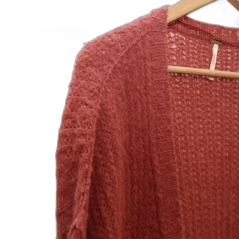 Free People Weekend Getaway Cardigan Alpaca Nylon Cozy Open Front S
